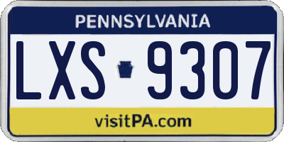 PA license plate LXS9307