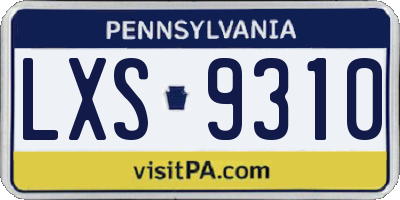 PA license plate LXS9310