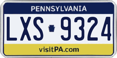 PA license plate LXS9324