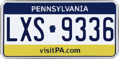 PA license plate LXS9336
