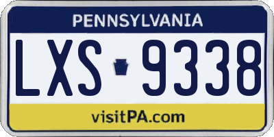 PA license plate LXS9338