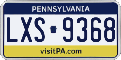 PA license plate LXS9368
