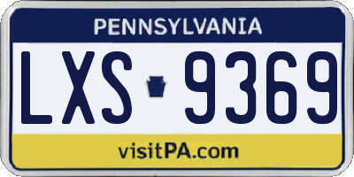PA license plate LXS9369