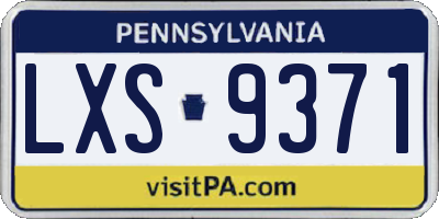 PA license plate LXS9371