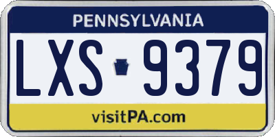 PA license plate LXS9379