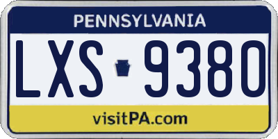 PA license plate LXS9380