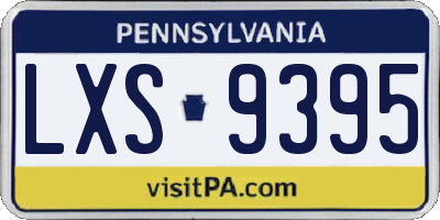 PA license plate LXS9395