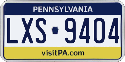 PA license plate LXS9404