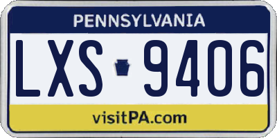 PA license plate LXS9406
