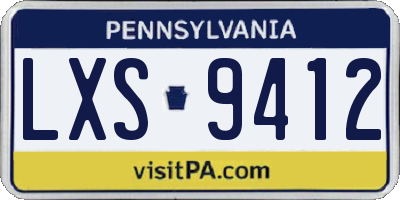 PA license plate LXS9412