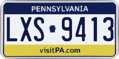 PA license plate LXS9413