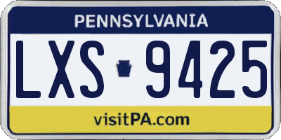 PA license plate LXS9425
