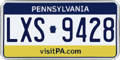 PA license plate LXS9428