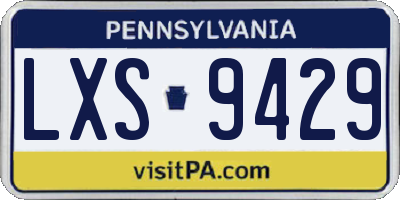 PA license plate LXS9429