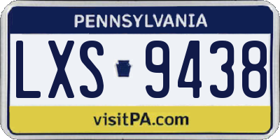 PA license plate LXS9438