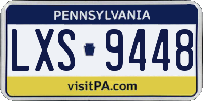 PA license plate LXS9448