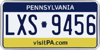 PA license plate LXS9456