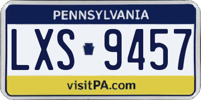 PA license plate LXS9457