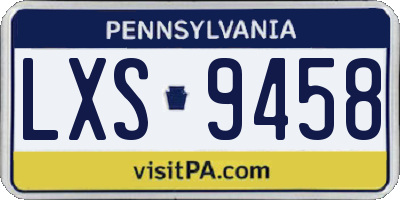 PA license plate LXS9458