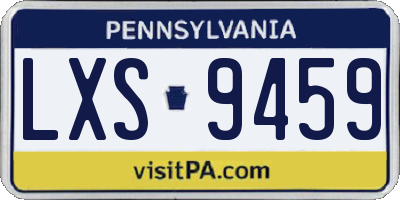 PA license plate LXS9459