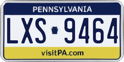 PA license plate LXS9464
