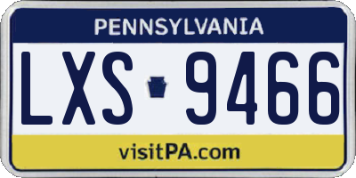 PA license plate LXS9466