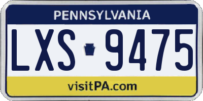 PA license plate LXS9475