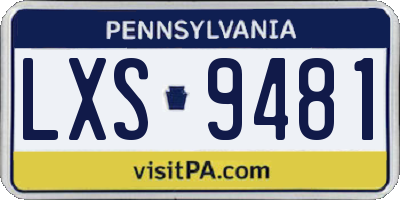 PA license plate LXS9481