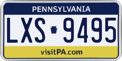 PA license plate LXS9495