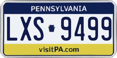 PA license plate LXS9499
