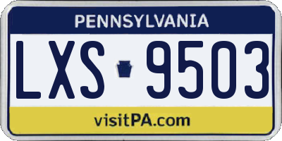 PA license plate LXS9503