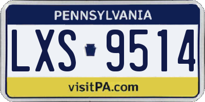 PA license plate LXS9514