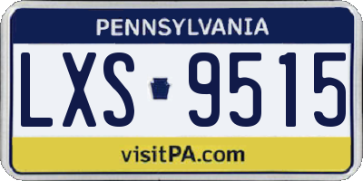 PA license plate LXS9515
