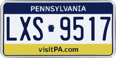 PA license plate LXS9517