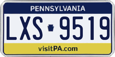 PA license plate LXS9519