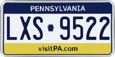 PA license plate LXS9522