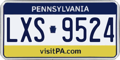 PA license plate LXS9524