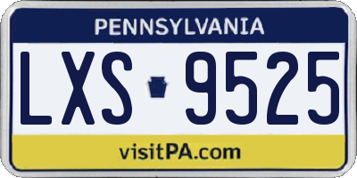 PA license plate LXS9525