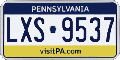 PA license plate LXS9537