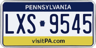 PA license plate LXS9545