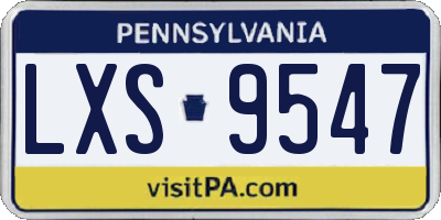 PA license plate LXS9547