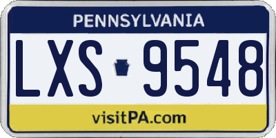 PA license plate LXS9548