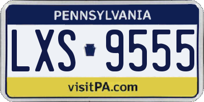 PA license plate LXS9555