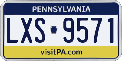 PA license plate LXS9571