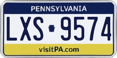 PA license plate LXS9574