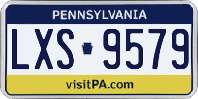 PA license plate LXS9579