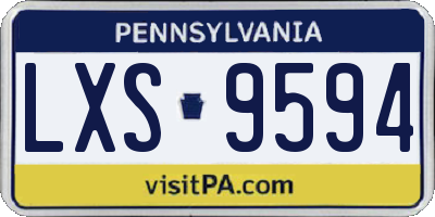 PA license plate LXS9594
