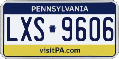 PA license plate LXS9606