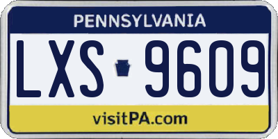 PA license plate LXS9609