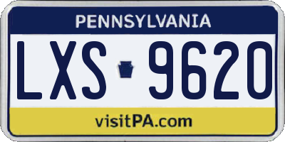 PA license plate LXS9620